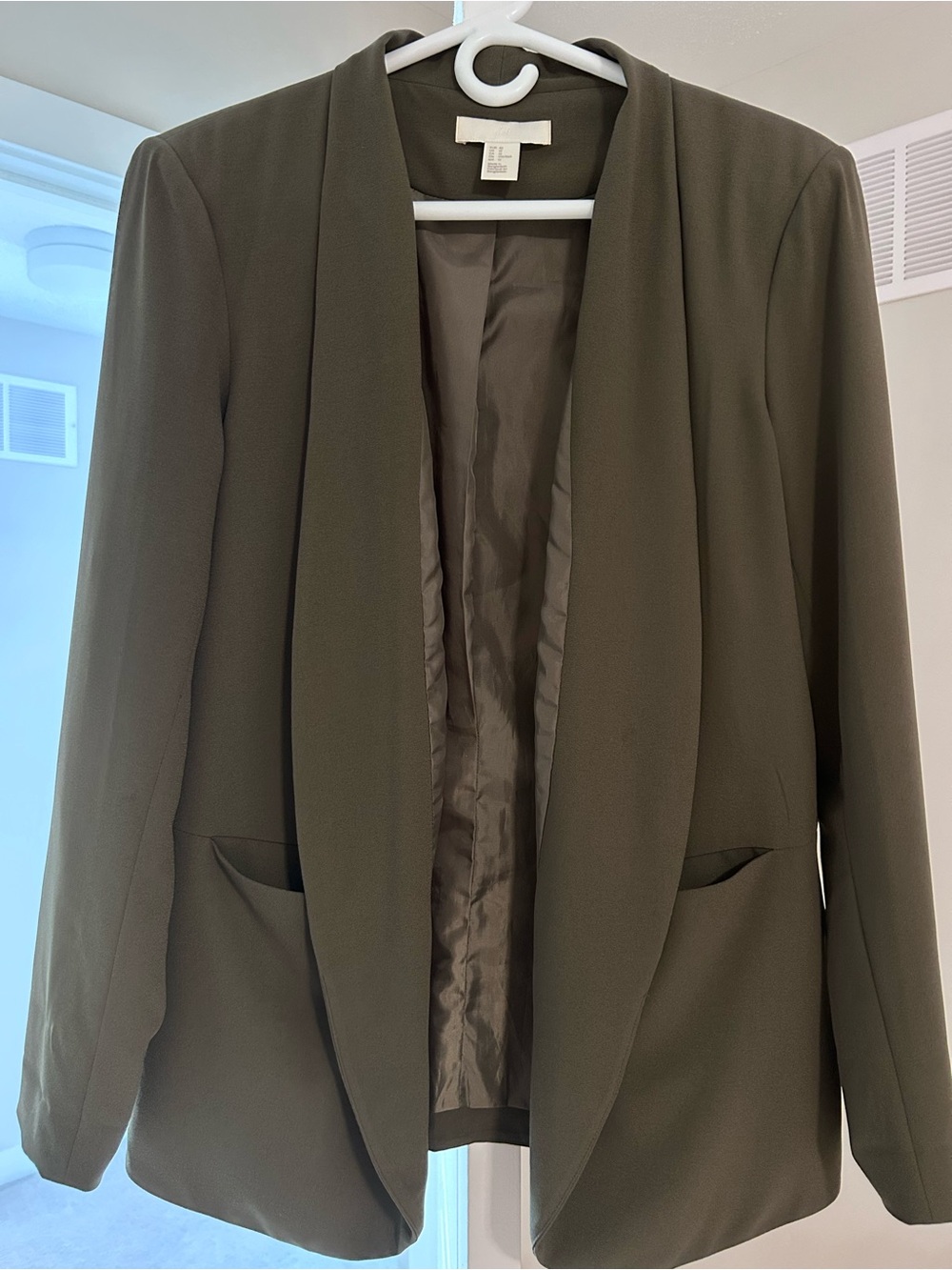 H&M Olive Green Open-Front Blazer